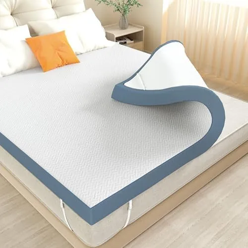 4 inch firm memory foam mattress topper king size high density support bed pad for back body pain relief removable washable soft cover certipur us certified